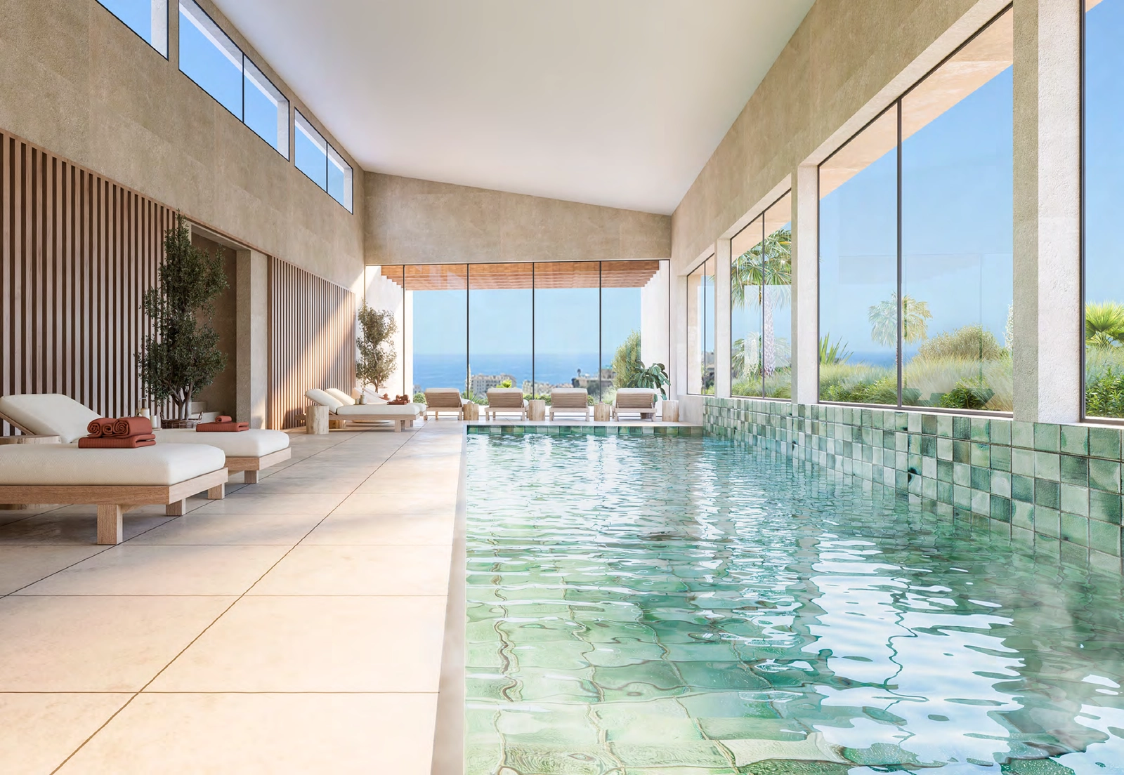 Den exklusiva uppvärmda inomhuspoolen och spa-området, designat för avkoppling och välbefinnande året runt.