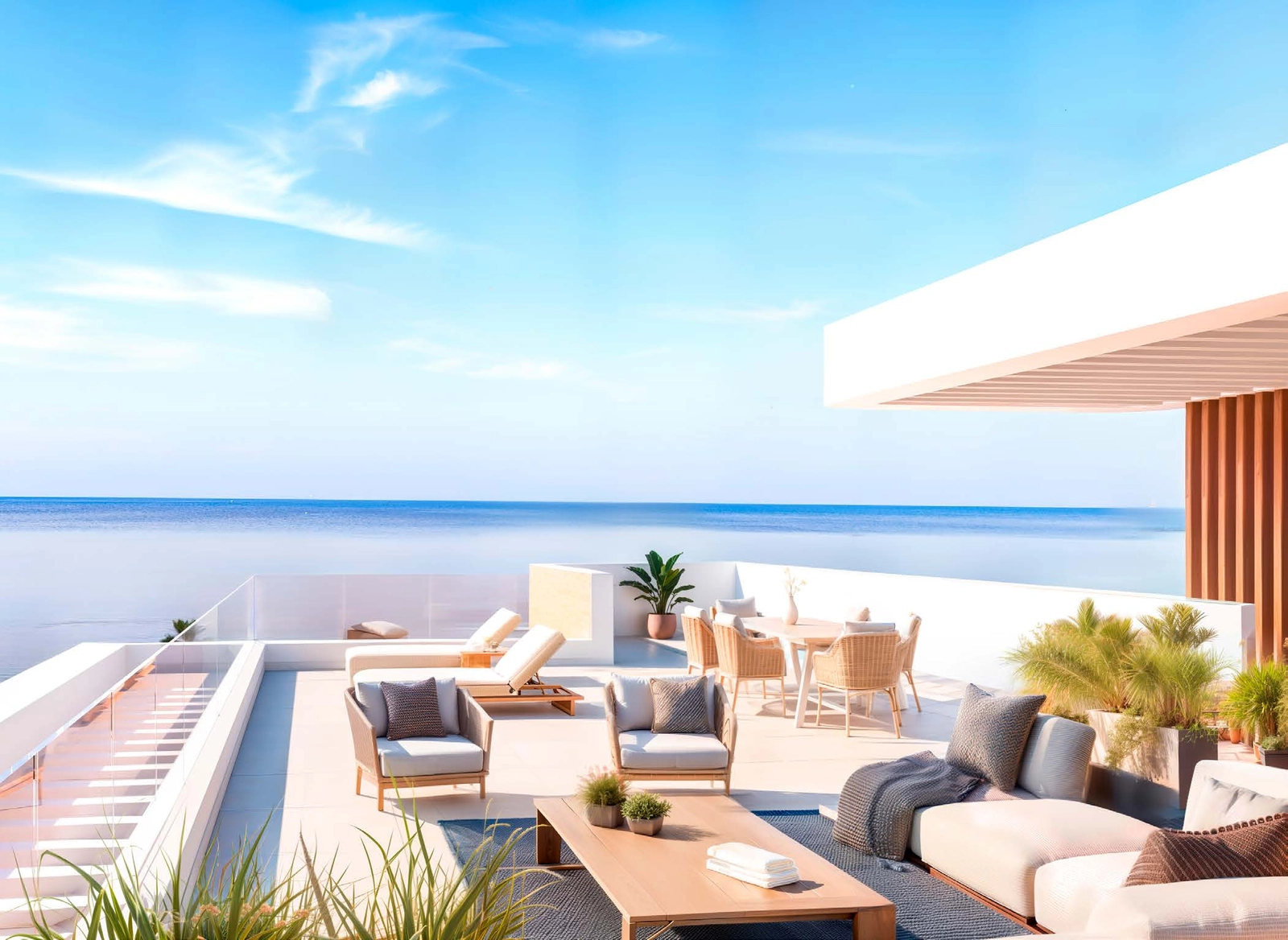 Generösa utomhusutrymmen är designade för att njuta av det exceptionella klimatet på Costa del Sol.