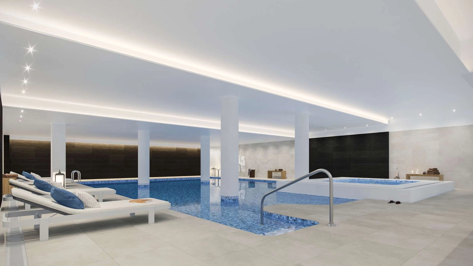 Koppla av och varva ner året runt i den exklusiva inomhuspoolen och spaavdelningen.