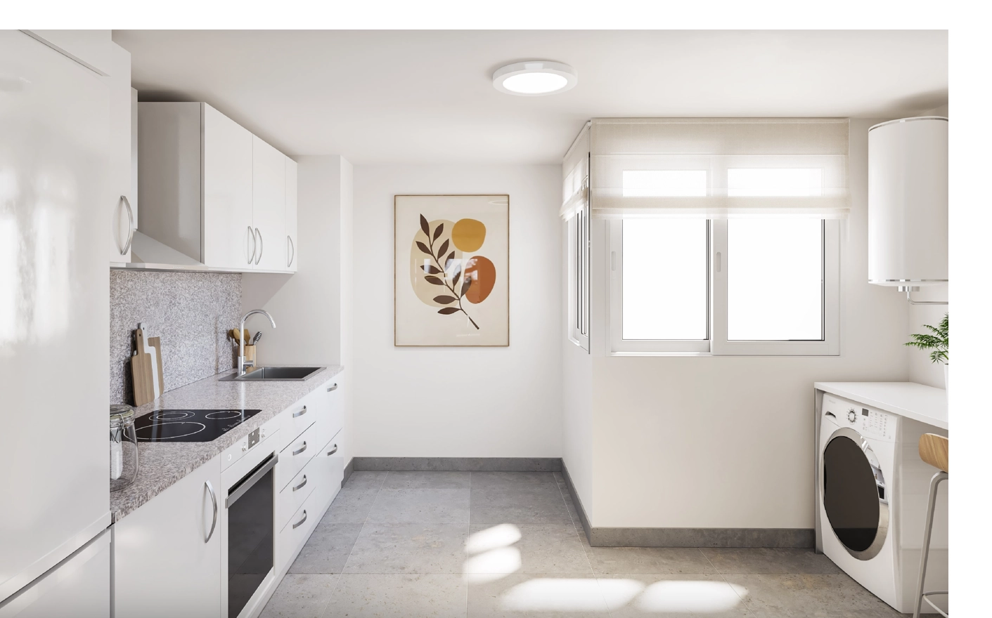 Moderna kök är fullt utrustade med kvalitetsvitvaror och designade för dagligt bruk.