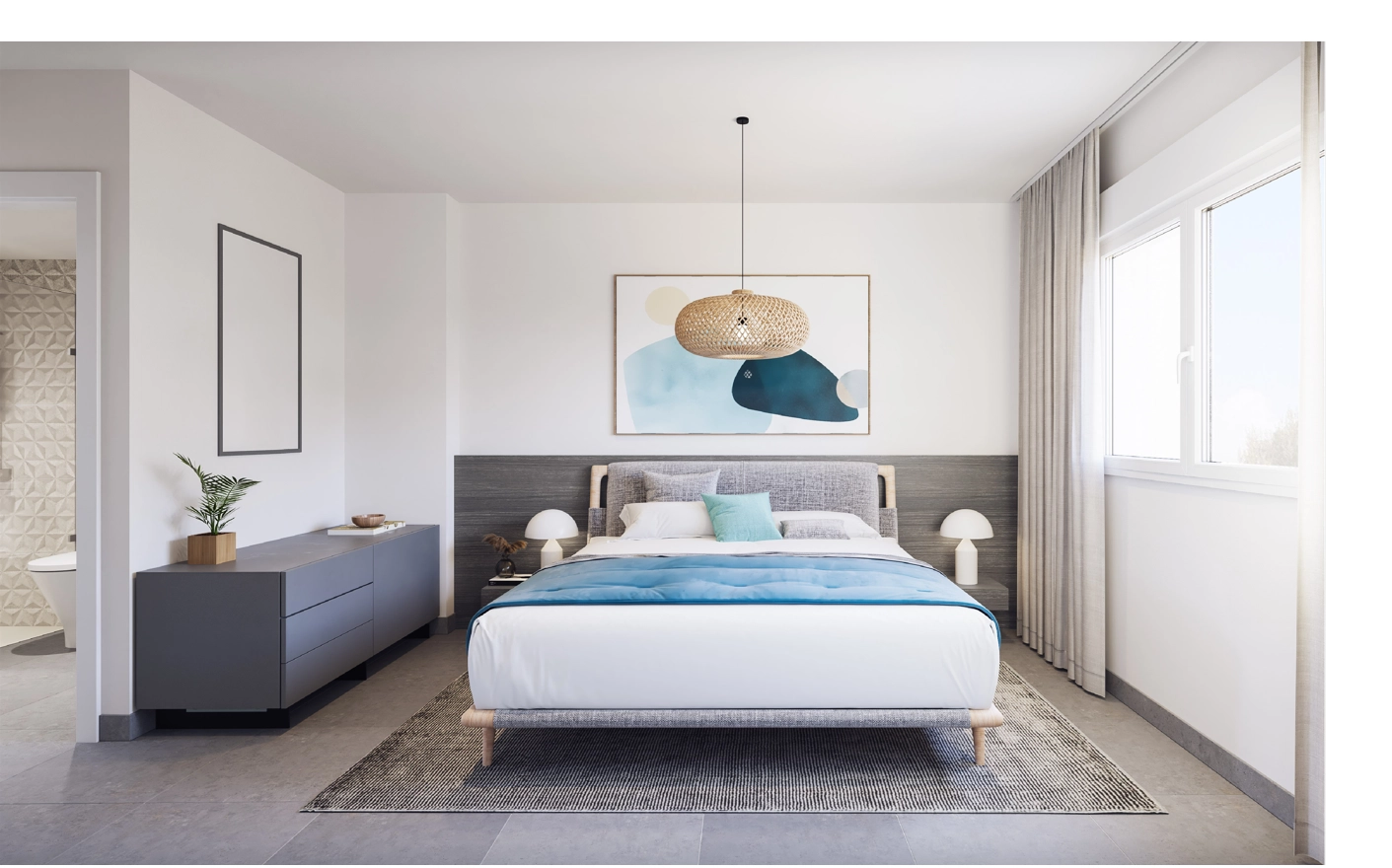 Koppla av i det lugna stora sovrummet, din personliga och bekväma tillflyktsort.