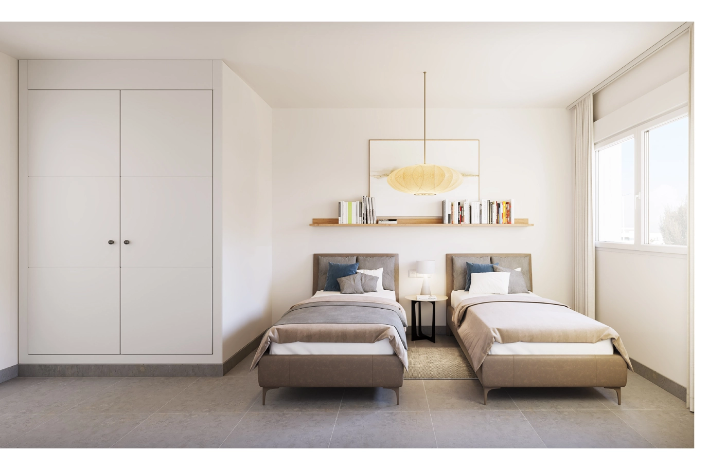 Bekväma och ljusa sovrum erbjuder en fridfull plats för familj eller gäster.