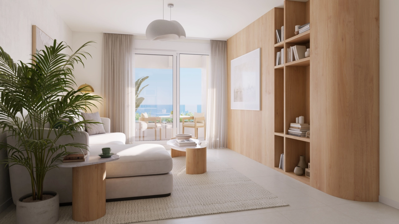 Ljusa och rymliga vardagsrum är designade för komfort och naturligt ljus.