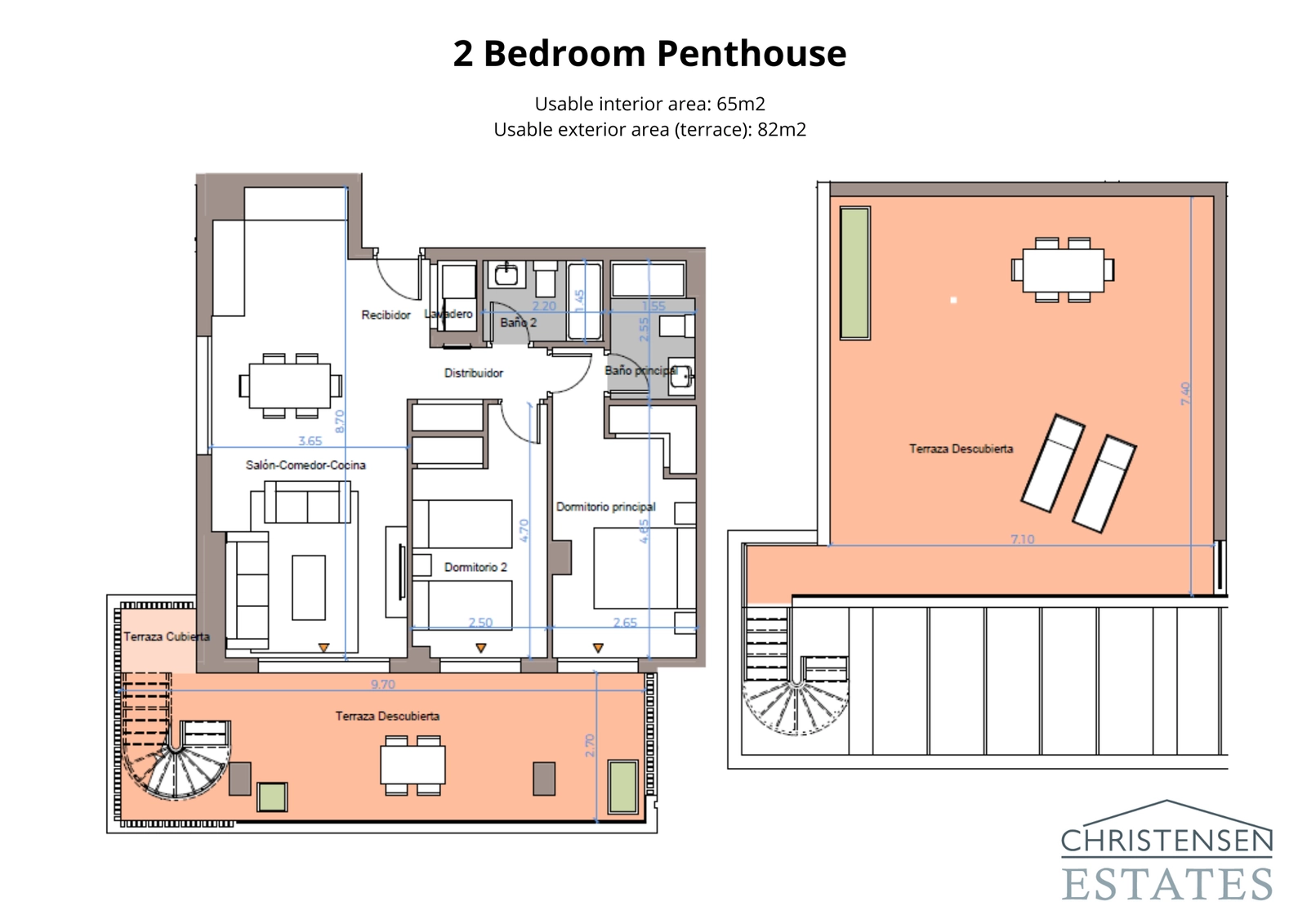Takvåningen med två sovrum erbjuder en exceptionell livsstil med en rymlig takterrass för att njuta av Costa del Sols sol.