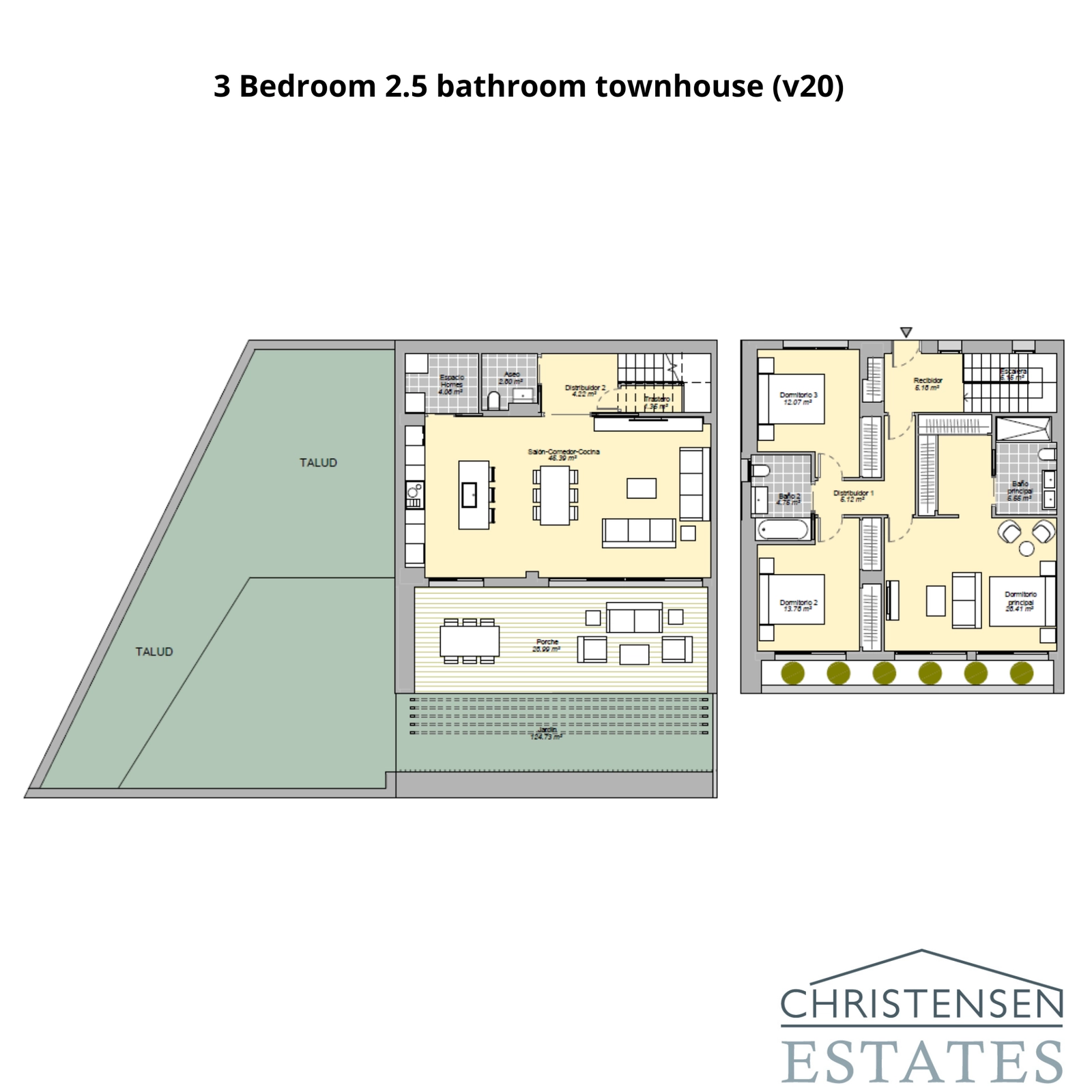 En alternativ design med tre sovrum som maximerar utrymmet, med en generös terrass perfekt för att njuta av Costa del Sols klimat.