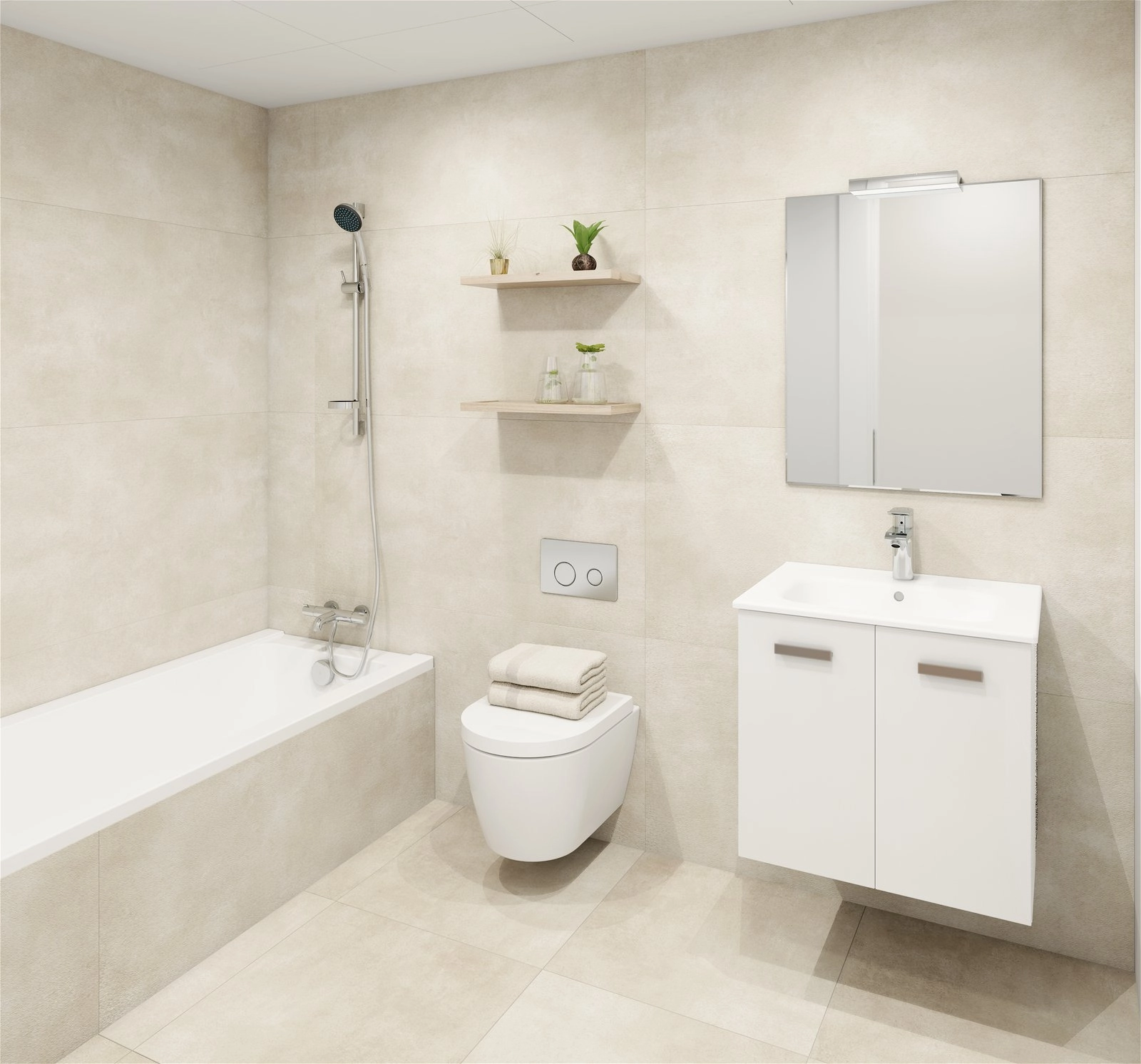 Ett välutrustat andra badrum med badkar i full storlek och moderna inredningsdetaljer.