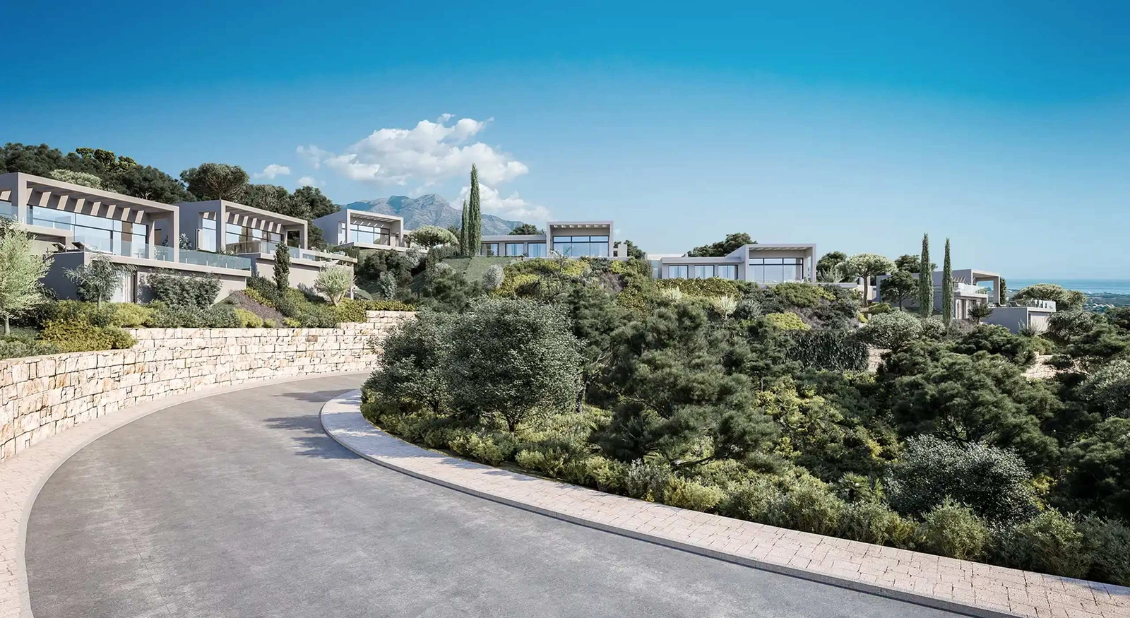 Säkra och välskötta interna vägar förbinder samhället.