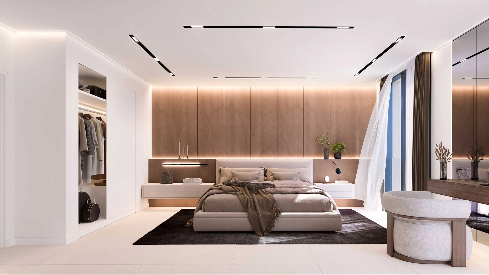 Mastersovrummen är fridfulla fristäder, designade med sofistikerad stil och premiummaterial.