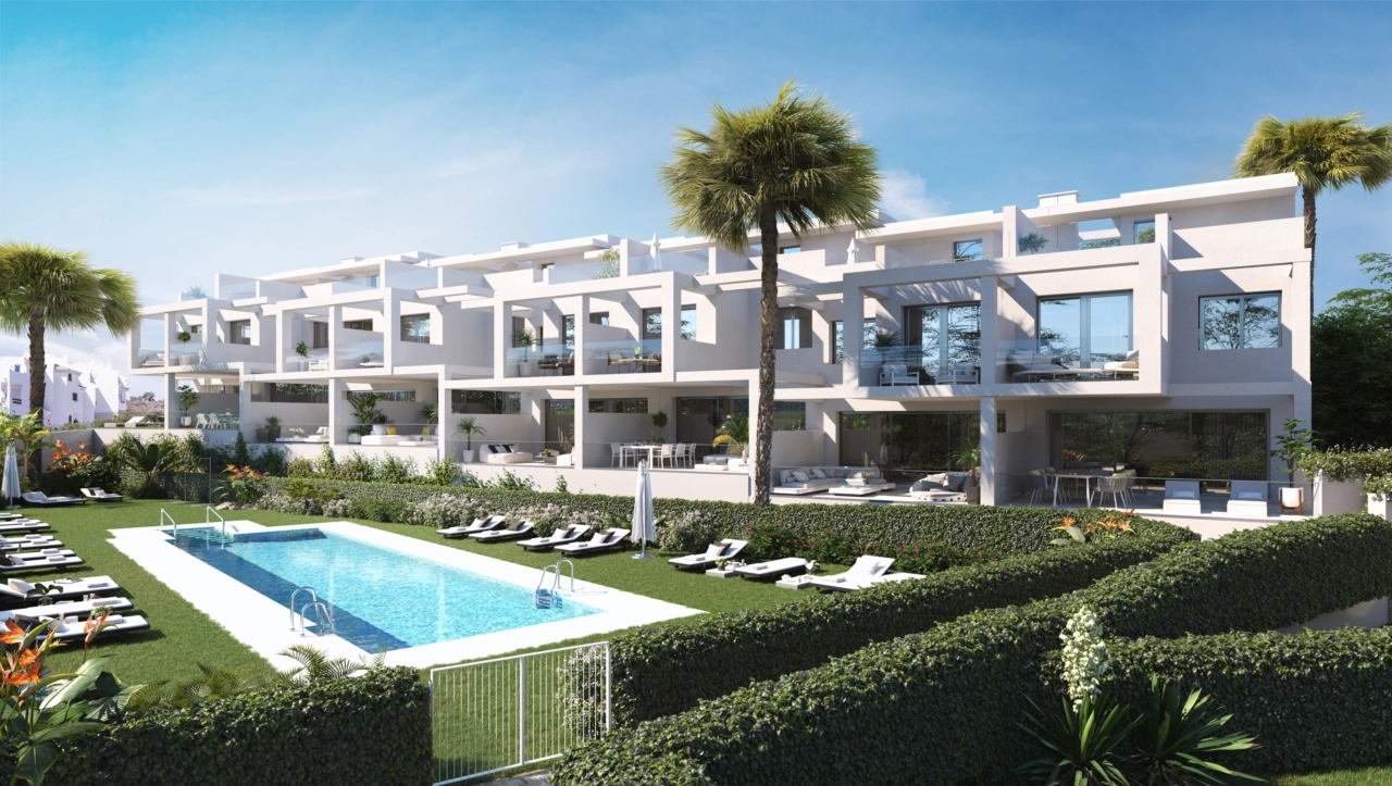 En översikt över det exklusiva bostadskomplexet, som visar dess utmärkta läge och lyxiga bekvämligheter.