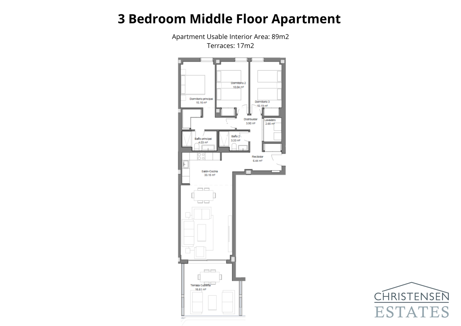 Ett välplanerat hem med tre sovrum, som erbjuder gott om plats för familj och gäster, komplett med en vacker terrass.