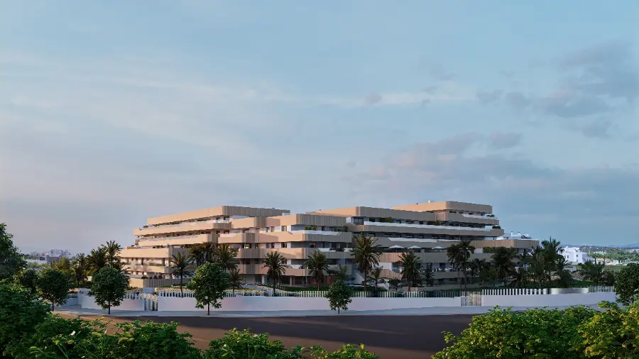 En imponerande exteriörvy av South Sands unika, moderna arkitektur.
