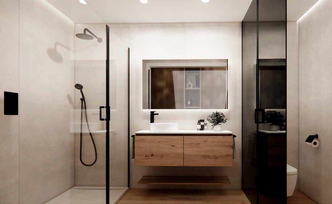 Eleganta badrum har modern design, högkvalitativa armaturer och raffinerade ytskikt för en spaliknande upplevelse hemma.