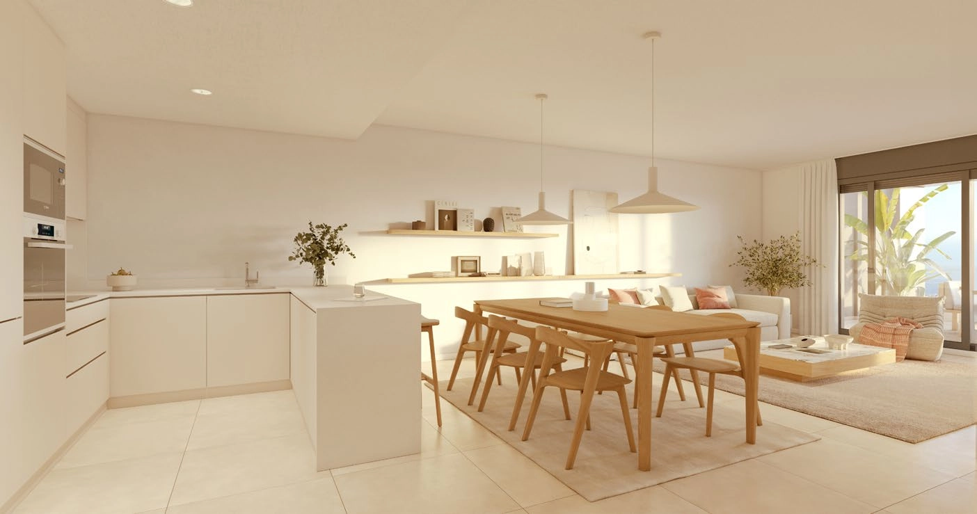 Hjärtat i hemmet är det ljusa, öppna vardagsrummet, perfekt för avkoppling eller för att underhålla gäster.