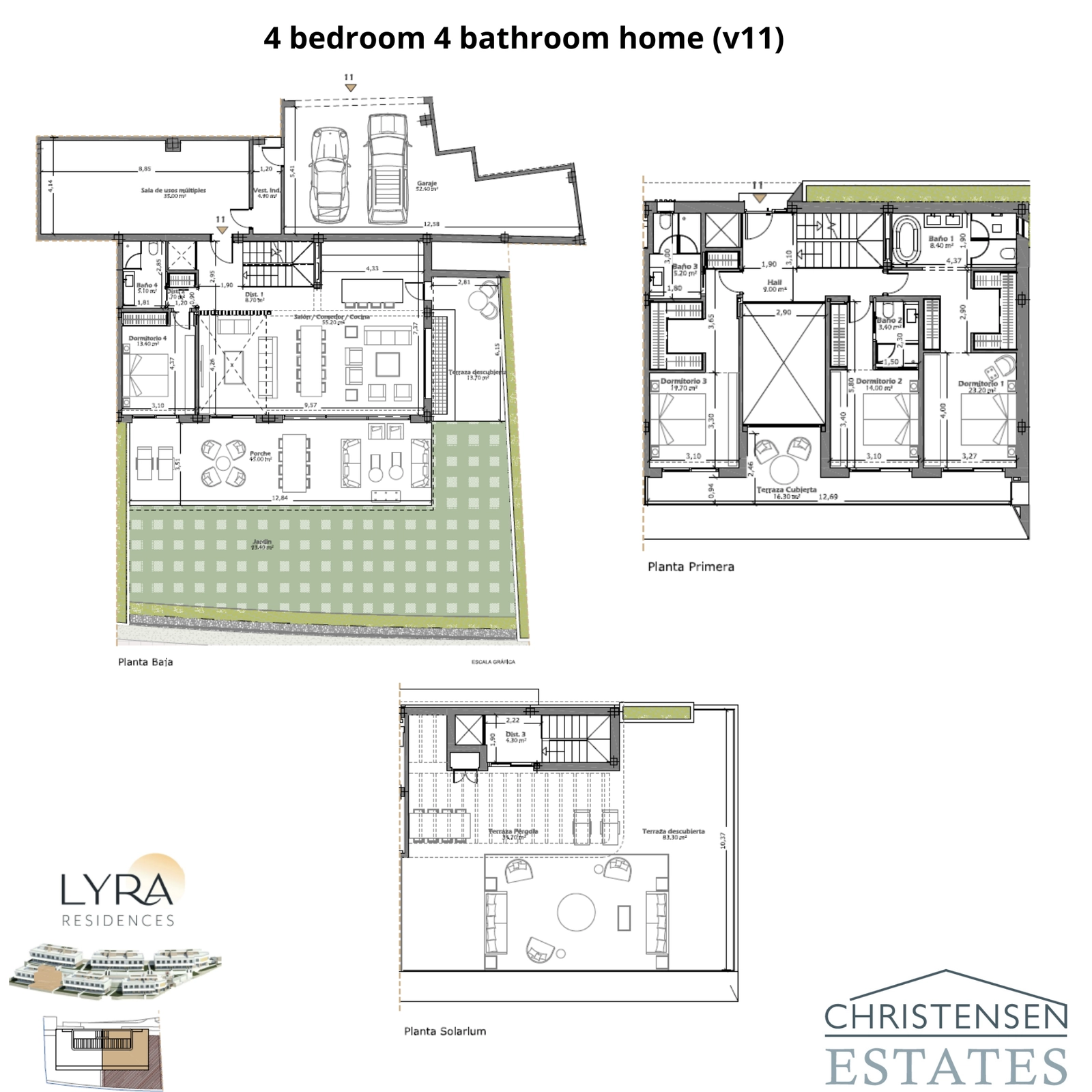 Utforska planlösningen för denna alternativa bostad med 4 sovrum, med en generös trädgård, välproportionerade rum och utmärkt flöde mellan inomhus- och utomhusutrymmen.