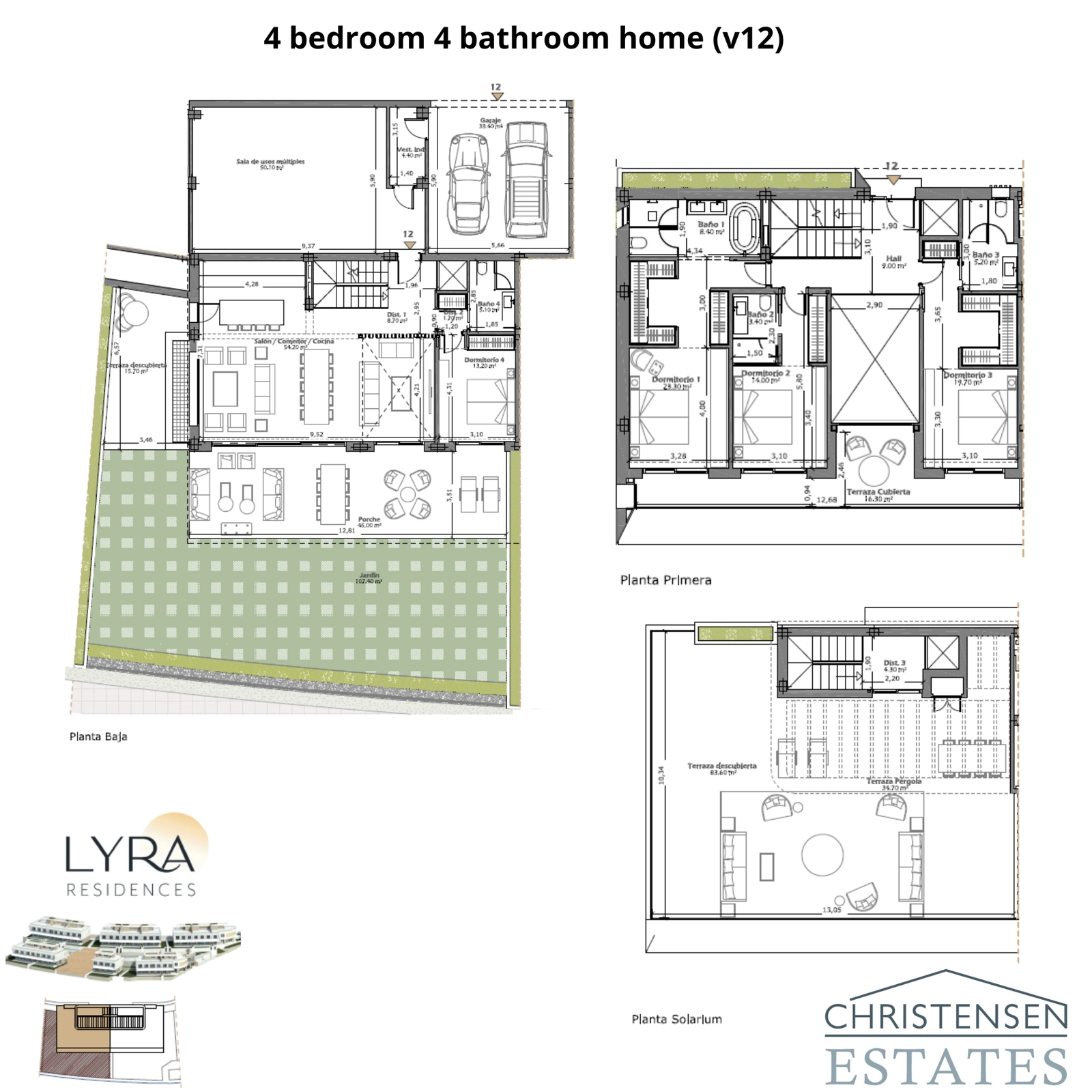 Denna planlösningsvariant belyser den intelligenta användningen av utrymme över källarplan, bottenvåning, första våning och solarium för att maximera komfort och livsstil.