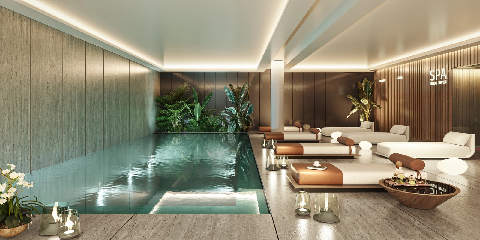 Den expansiva terrassen erbjuder en privat fristad för att njuta av panoramautsikt över havet längs Costa del Sol.