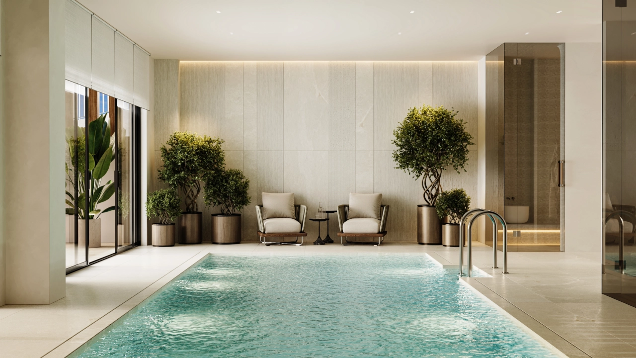 Njut av den uppvärmda inomhuspoolen och exklusiva spa-faciliteter året runt.