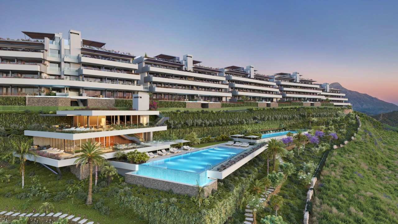 Bostadsområdet är harmoniskt integrerat i Benahavís kullar och erbjuder en exklusiv livsstil.