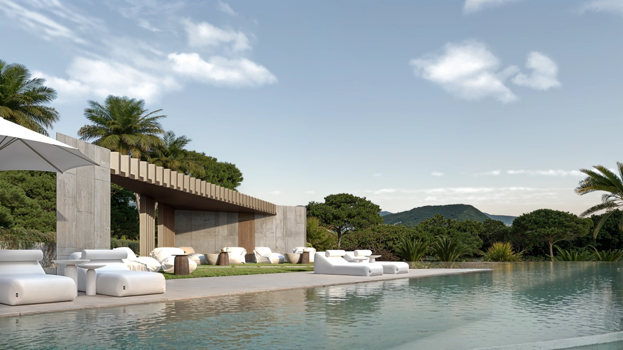 Den stora gemensamma simbassängen och solplatsen erbjuder en perfekt miljö för avkoppling och för att njuta av den spanska solen.