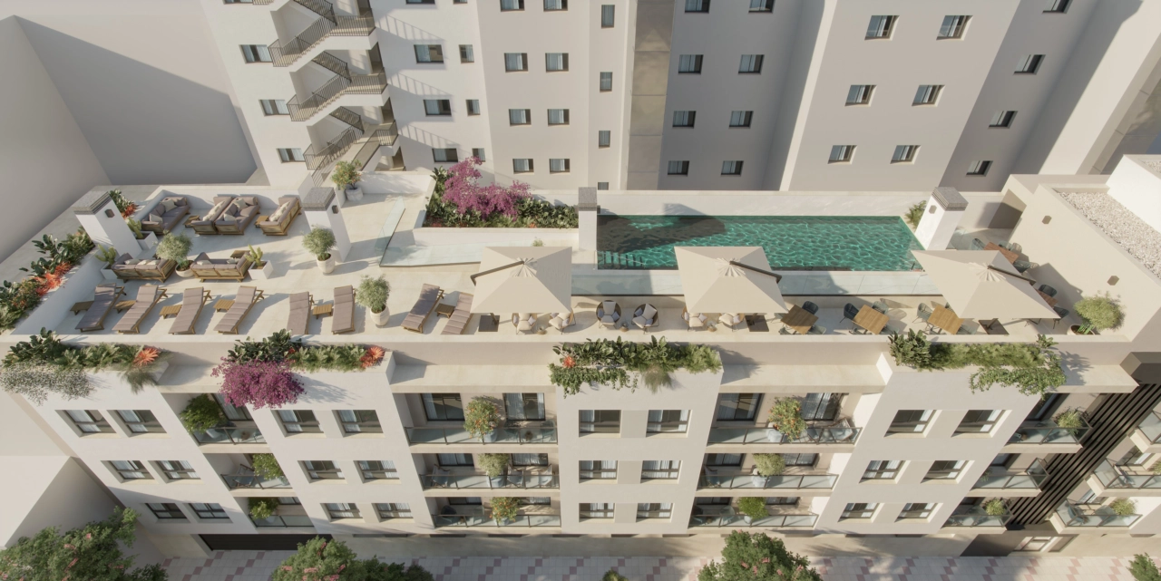 Koppla av eller svalka dig i den exklusiva takpoolen, en perfekt tillflyktsort i staden.