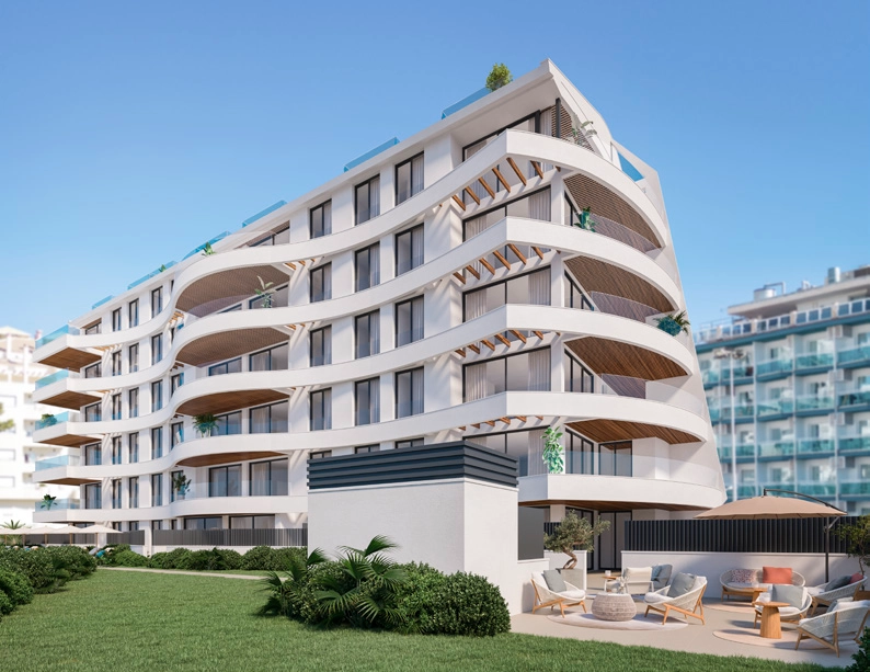 Anlagda trädgårdar och en avkopplande chill-out-yta för de boende att njuta av.