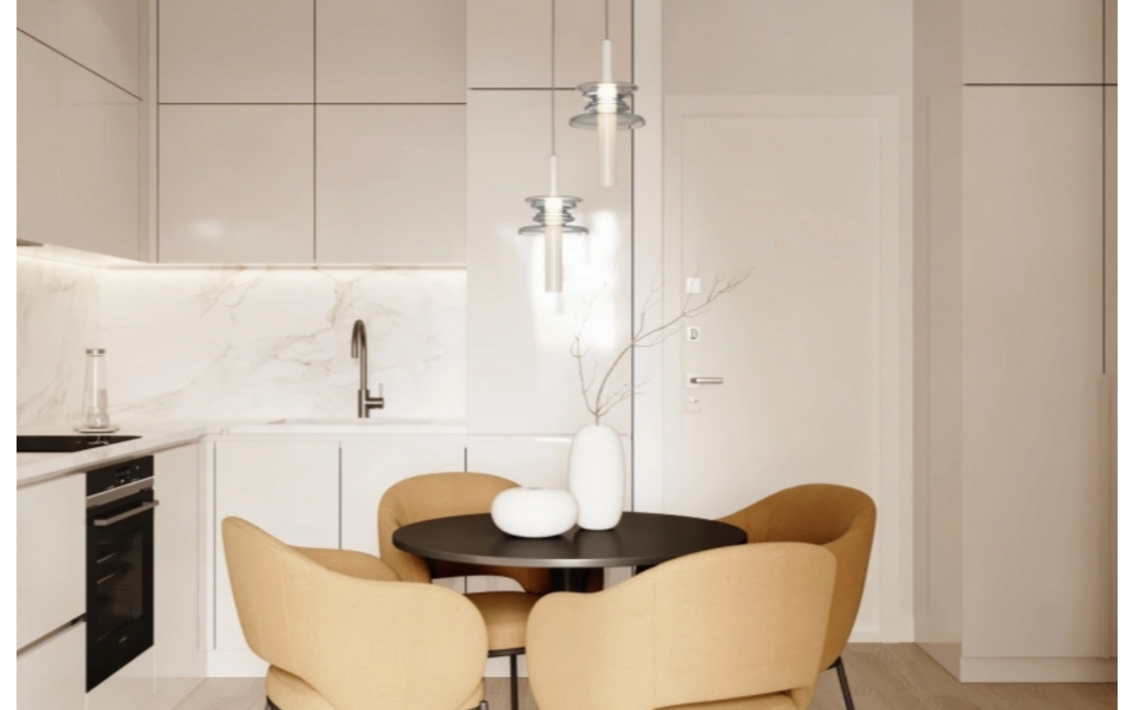 Stilrena, fullt utrustade kök med modern design och högkvalitativa vitvaror för ett modernt boende.