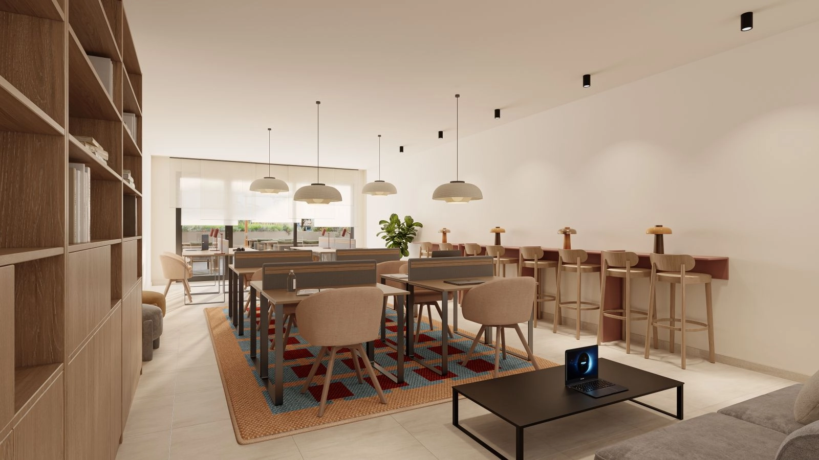 Ett modernt kontorshotell/coworking space designat för produktivitet och komfort, perfekt för det nya sättet att arbeta.