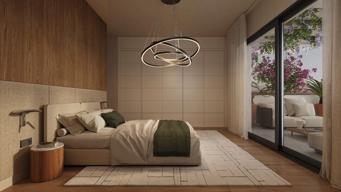 Sovrummen är designade som personliga fristäder av lugn och komfort, med direkt tillgång till uteplatser.