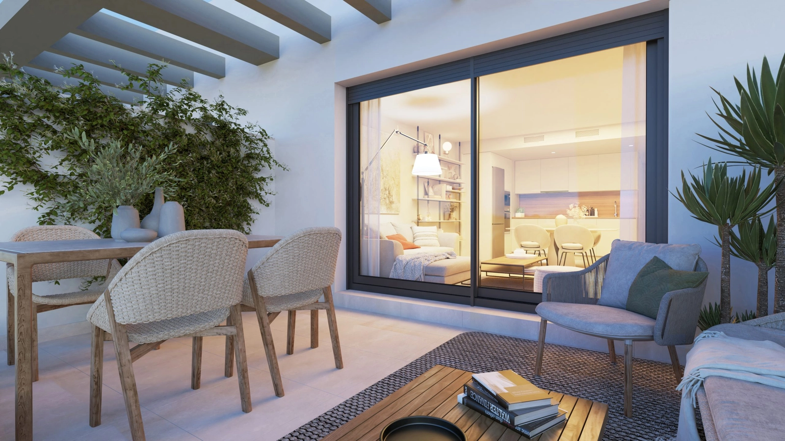 Njut av lugna kvällar på din privata terrass, perfekt för middagar eller avkoppling.