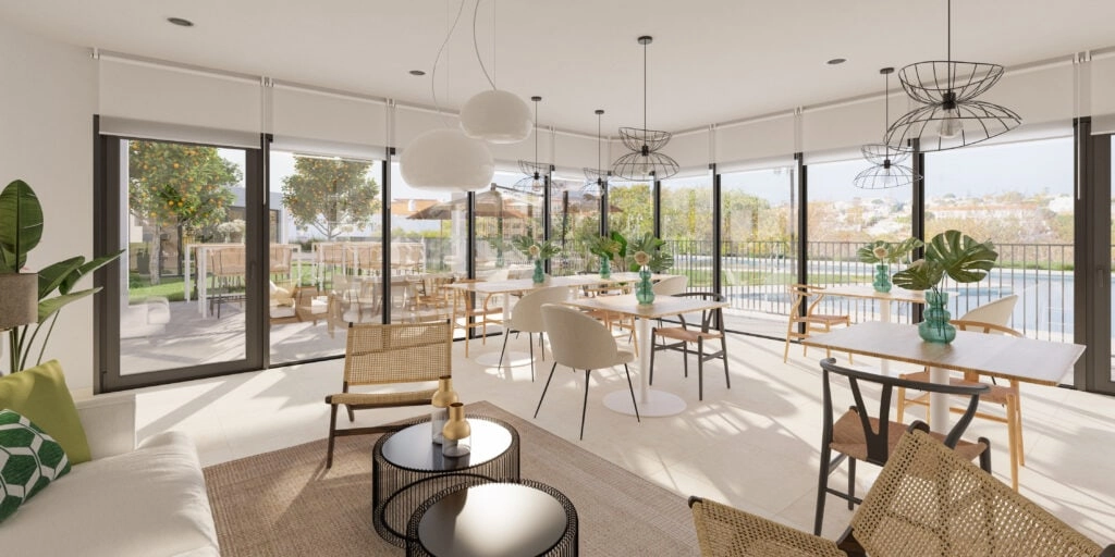 Social-gourmetloungen är ett elegant och bekvämt utrymme där boende kan träffas, arbeta eller fira med vänner och familj.
