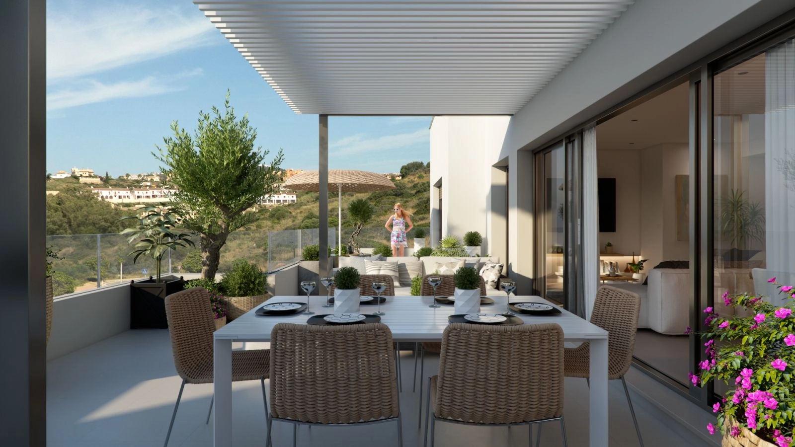 Njut av middagar med familj och vänner på din privata terrass, omgiven av vacker natur och havsbris.