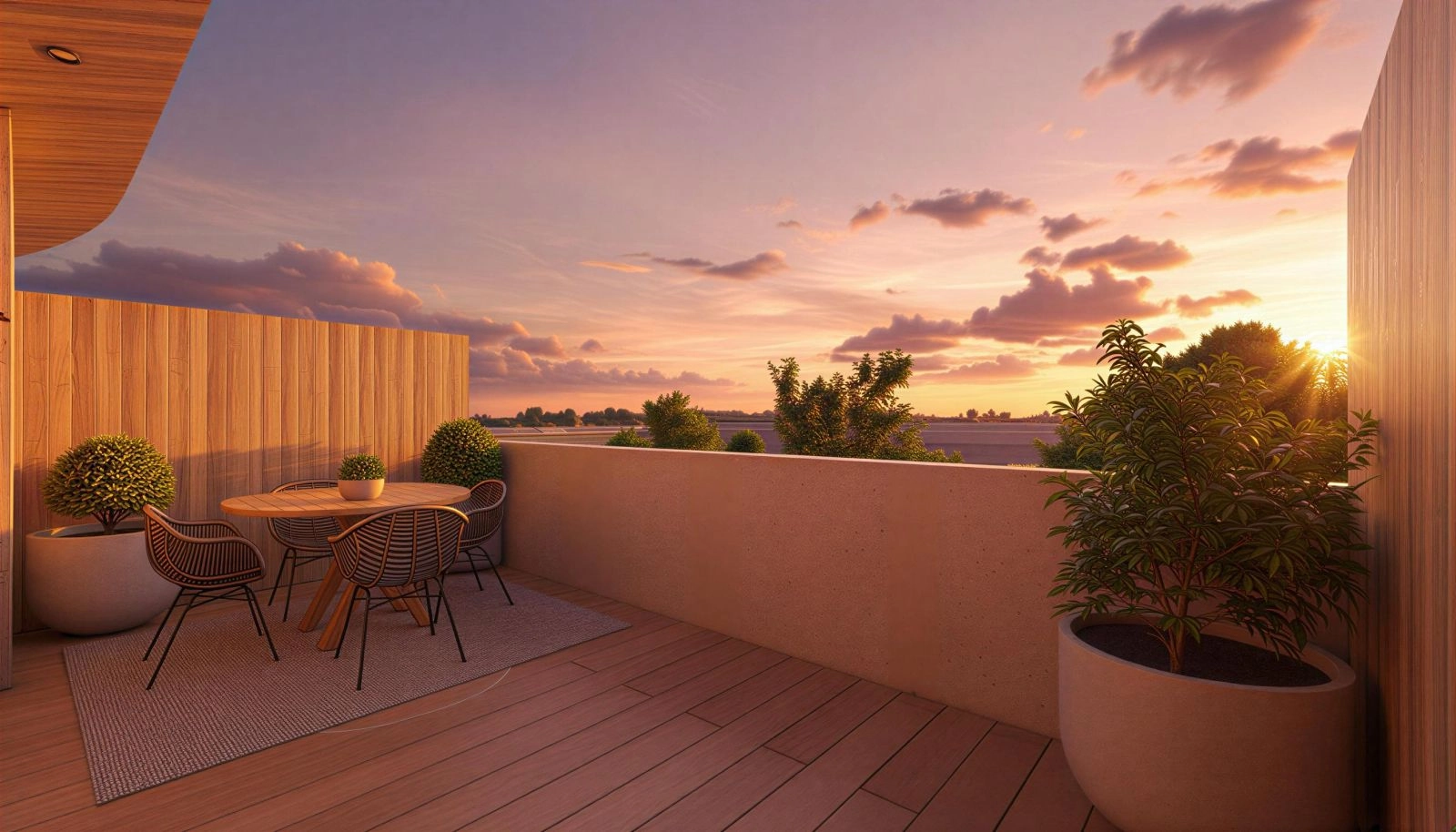 De rymliga privata terrasserna är en naturlig förlängning av interiören, perfekta för att njuta av de vackra solnedgångarna på Costa del Sol.