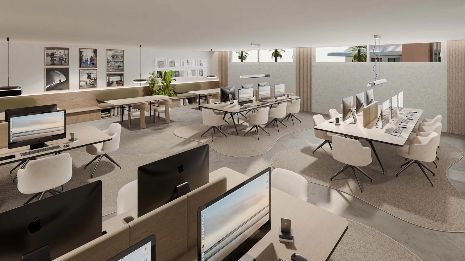 En modern och inspirerande co-workingyta för boende som arbetar hemifrån.