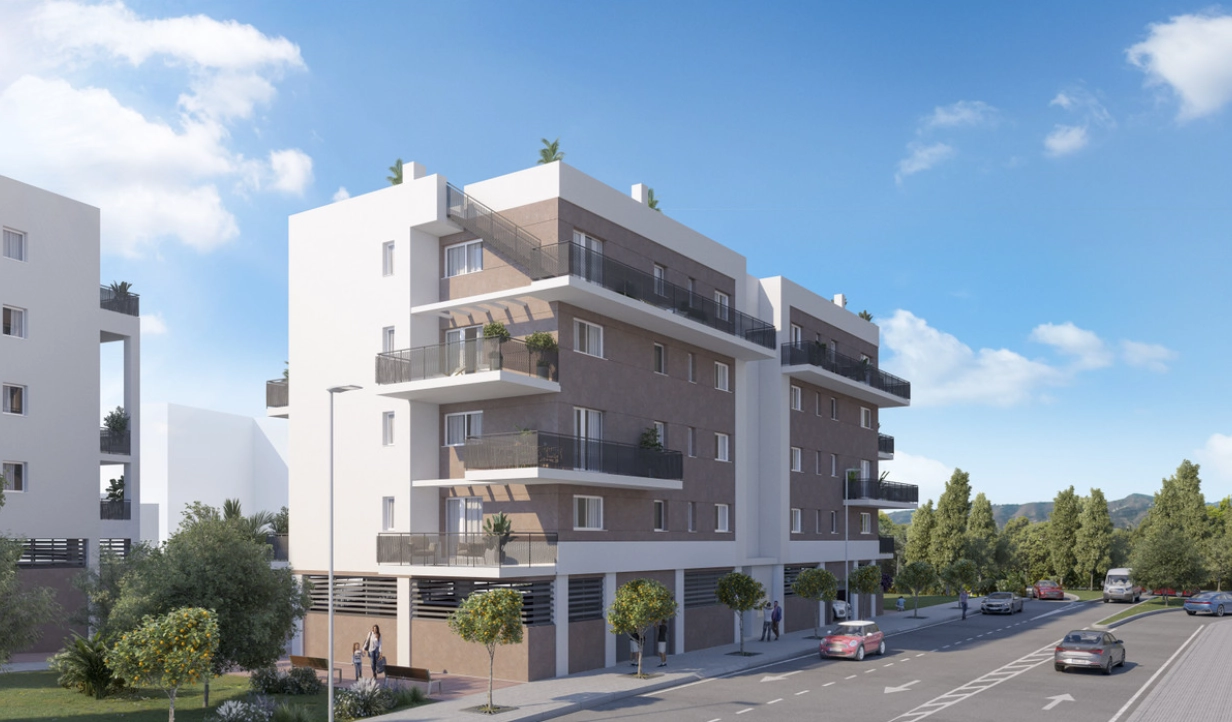 Bostadsområdet är perfekt integrerat i sina fridfulla, gröna omgivningar på Costa del Sol.