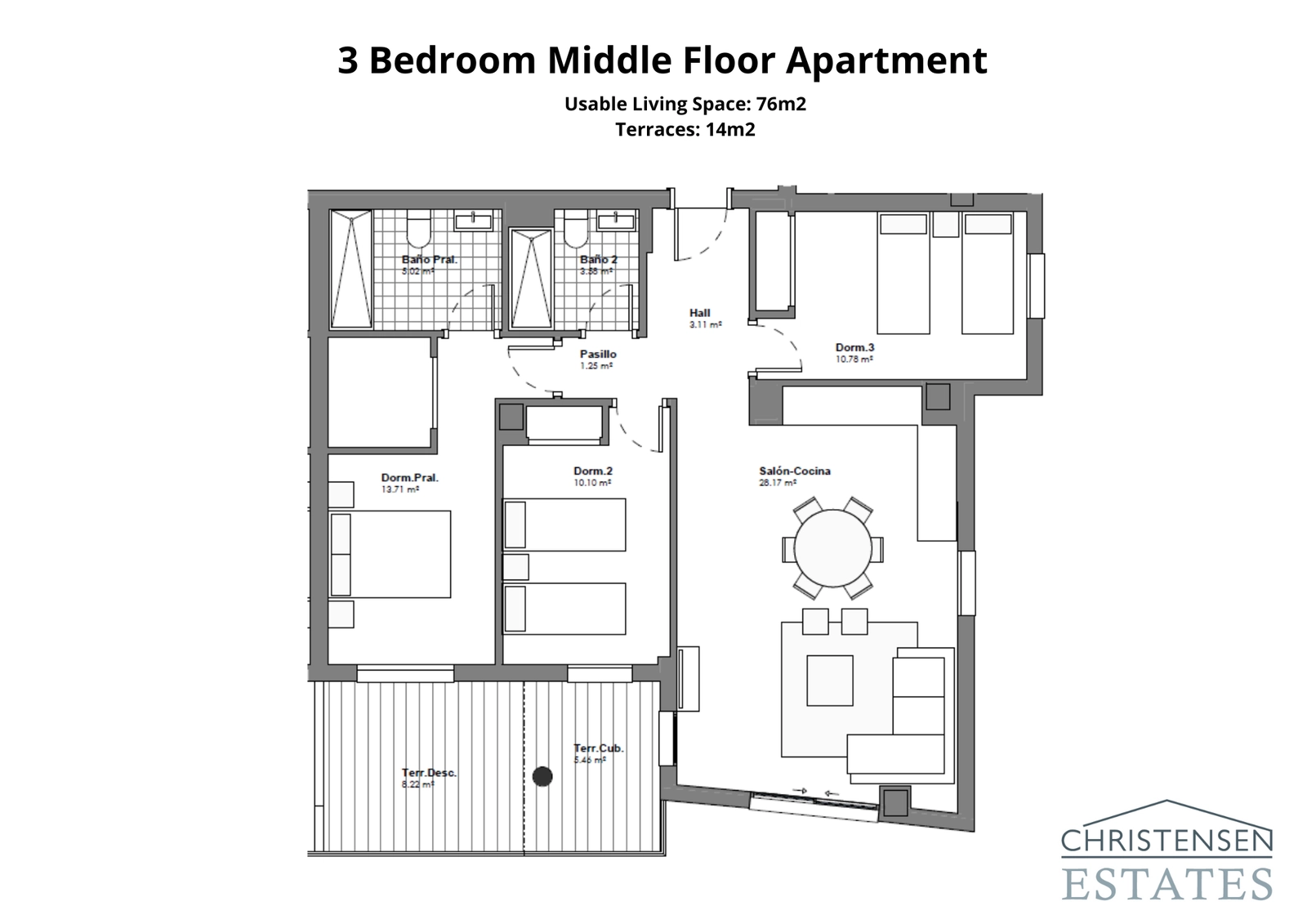 Ett rymligt hem med tre sovrum, omsorgsfullt designat för familjekomfort med ett väldefinierat vardagsrum som sträcker sig ut till en terrass.