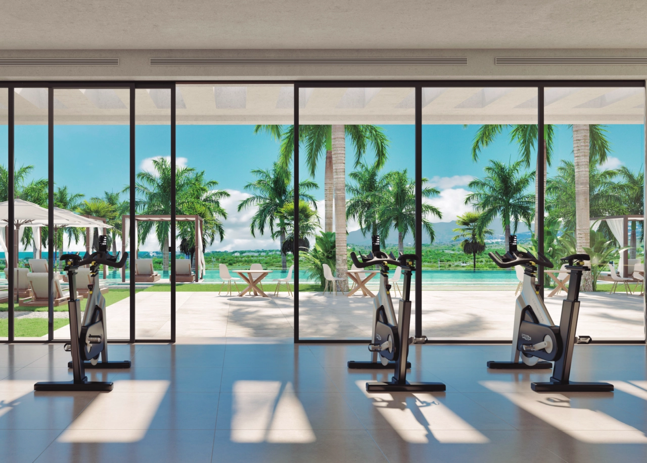 Håll dig aktiv i det fullt utrustade, toppmoderna gymmet för boende.