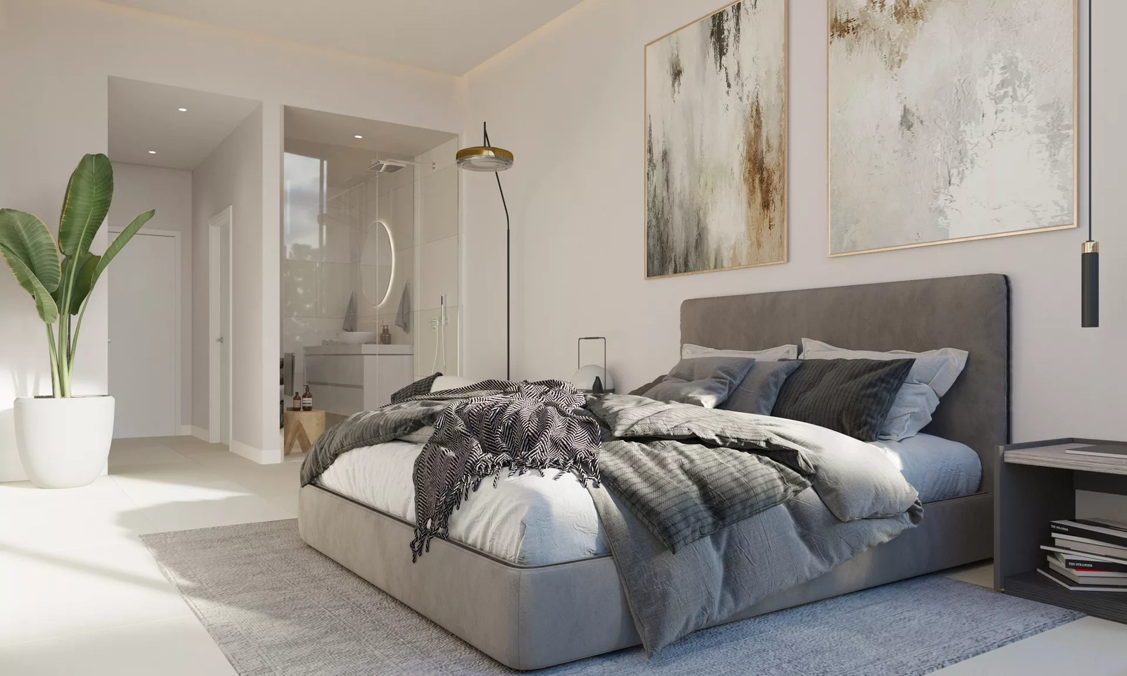 Detta gästrum inkluderar ett modernt badrum en-suite, vilket erbjuder avskildhet och komfort för besökare.