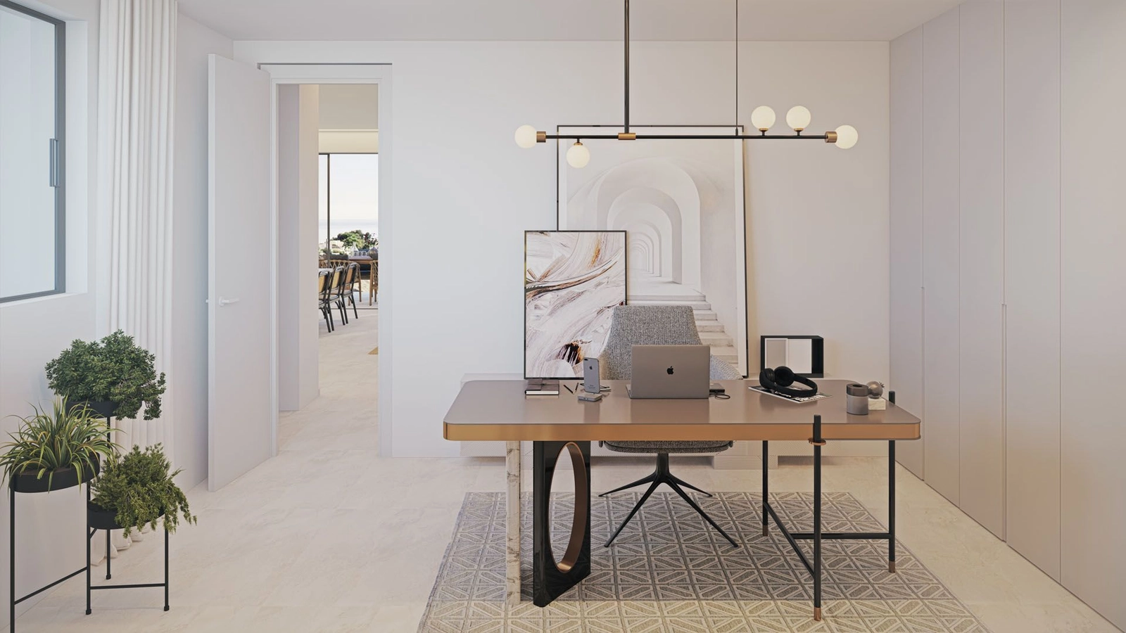 Flexibla utrymmen som kan anpassas efter dina behov, vare sig det är som ett välkomnande gästrum eller ett lugnt hemmakontor.