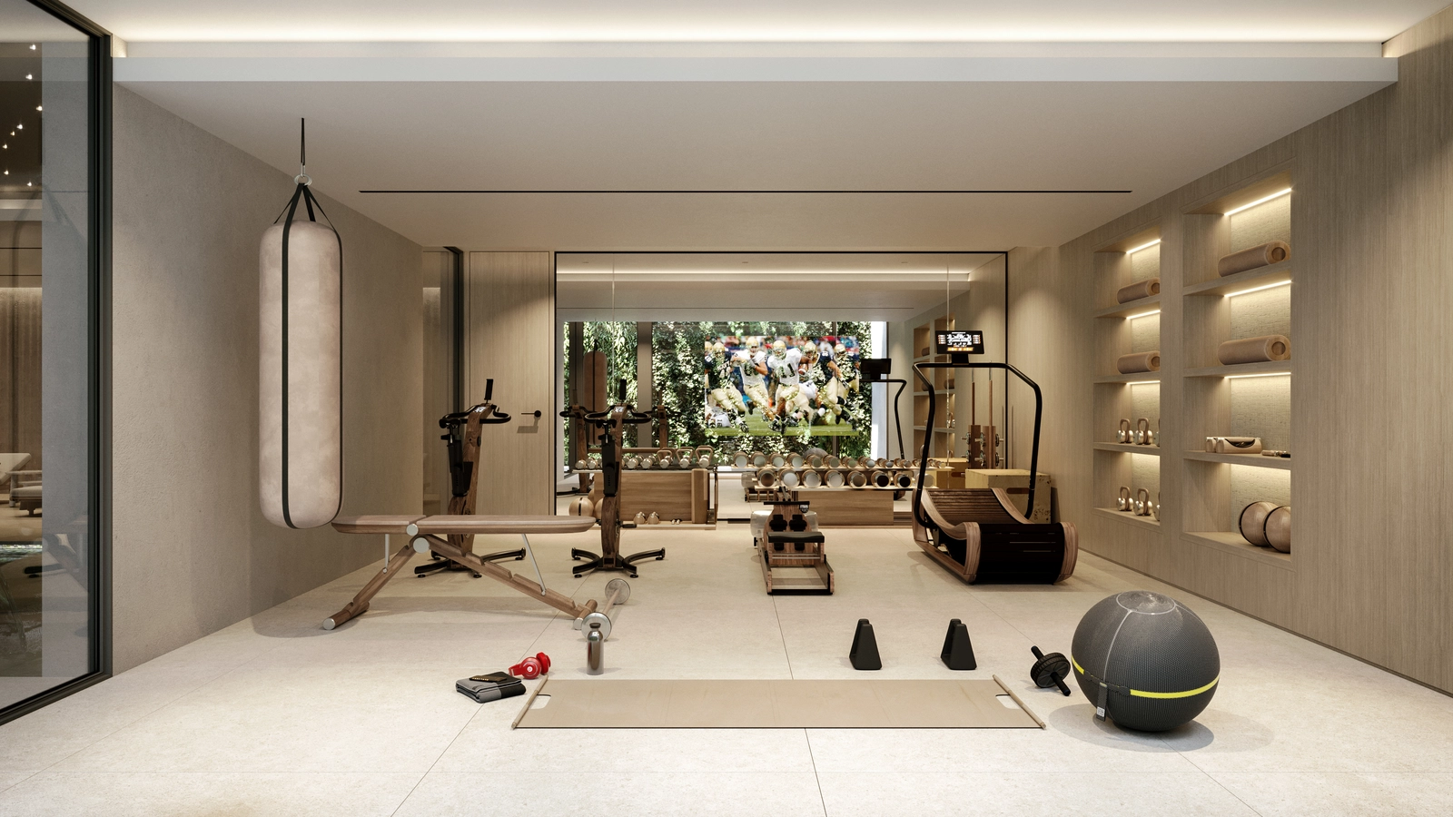 Håll dig aktiv i det fullt utrustade, toppmoderna gymmet för boende.