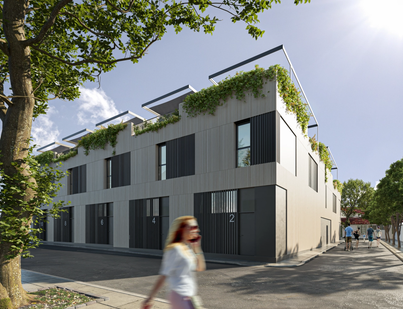 De rena linjerna och den moderna fasaden i detta exklusiva bostadsprojekt i Pedregalejo.