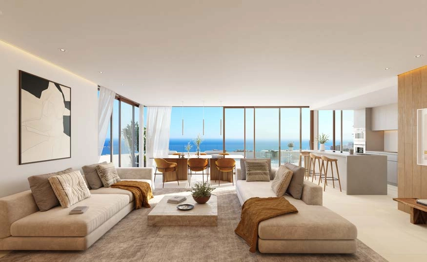 Ljusfyllda interiörer och fönster från golv till tak för in den yttre skönheten i ditt lyxiga hem.