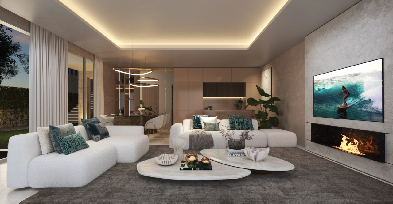 Eleganta interiörer med högkvalitativa ytor, designade för modern komfort.