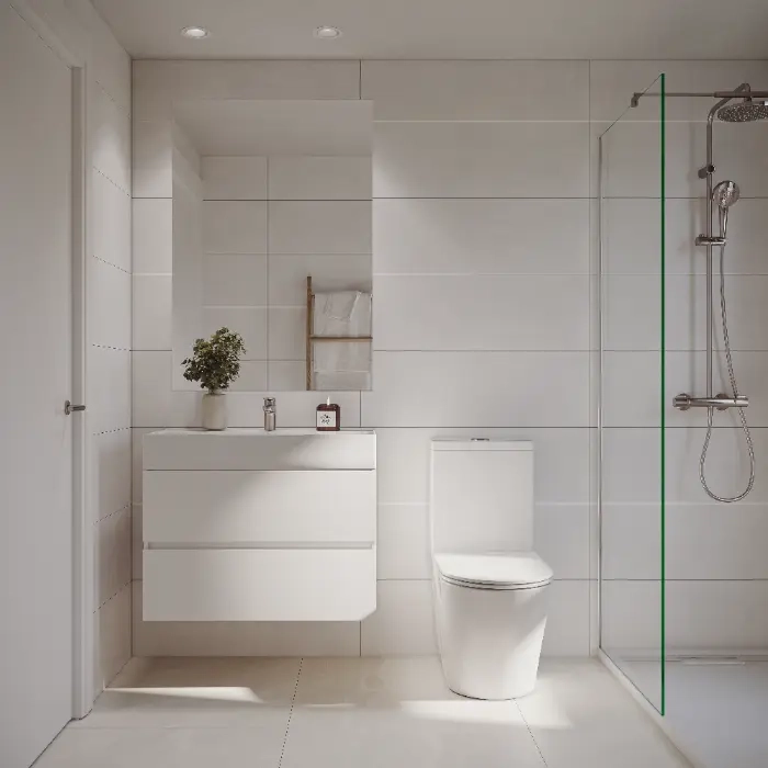 De sekundära badrummen håller samma höga standard av modern design och kvalitet.